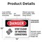 Signmission Stay Clear Of Moving Conveyors Danger Sign, Plastic, 14in W x 10in L, 2PK OS-2PACK-DS-P-1014-L-1579 - alternate 5